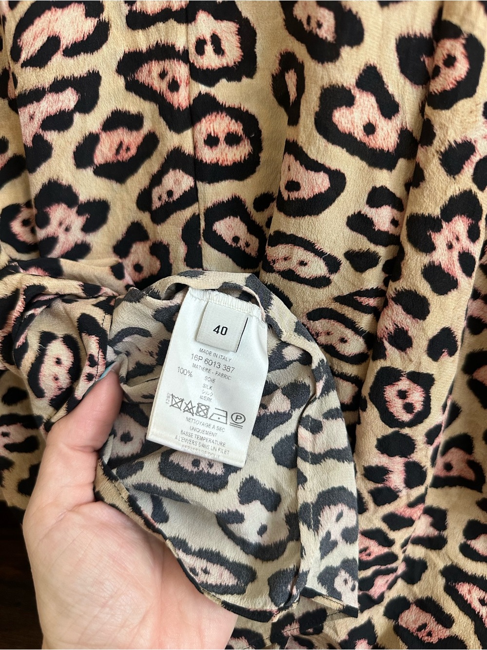 Givenchy Paris 100% Silk Leopard Print Oversized Kimono Blouse Size 40 US 8 - Picture 7 of 10